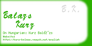 balazs kurz business card